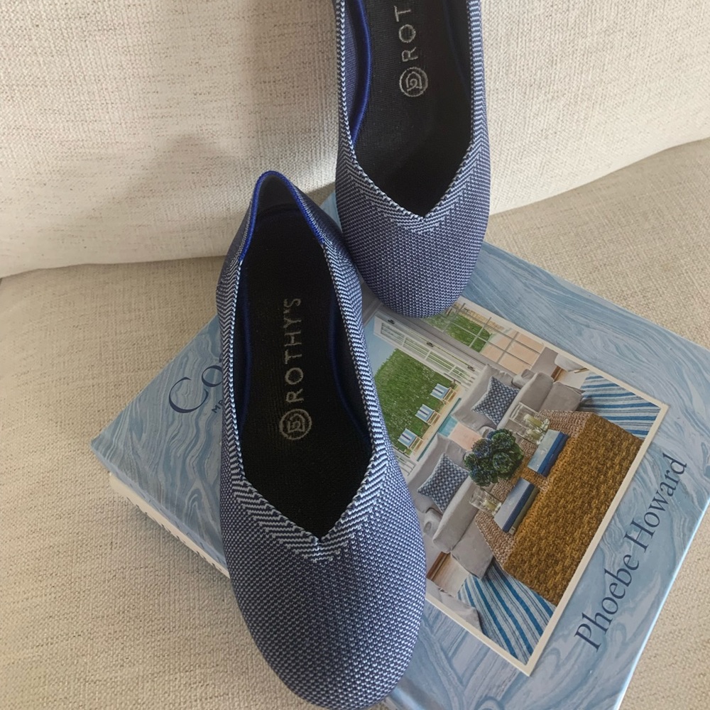Rothy’s denim blue shoes
